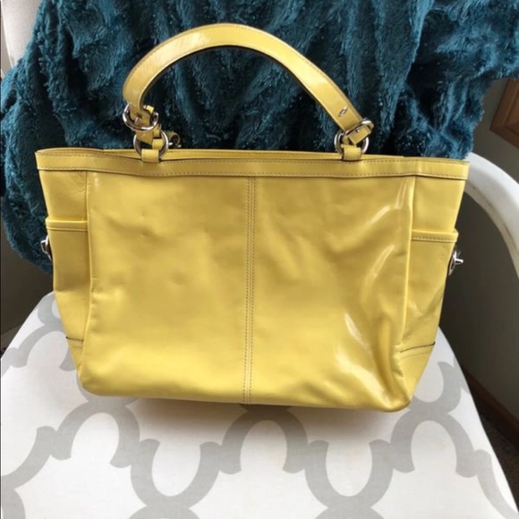 Yellow patent leather Coach Purse - Picture 2 of 7